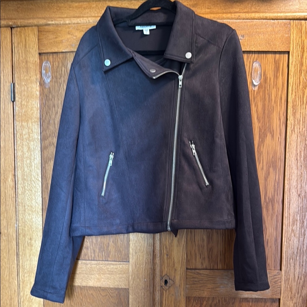 Mittoshop.  Brown Suede like material Women's Jacket size L